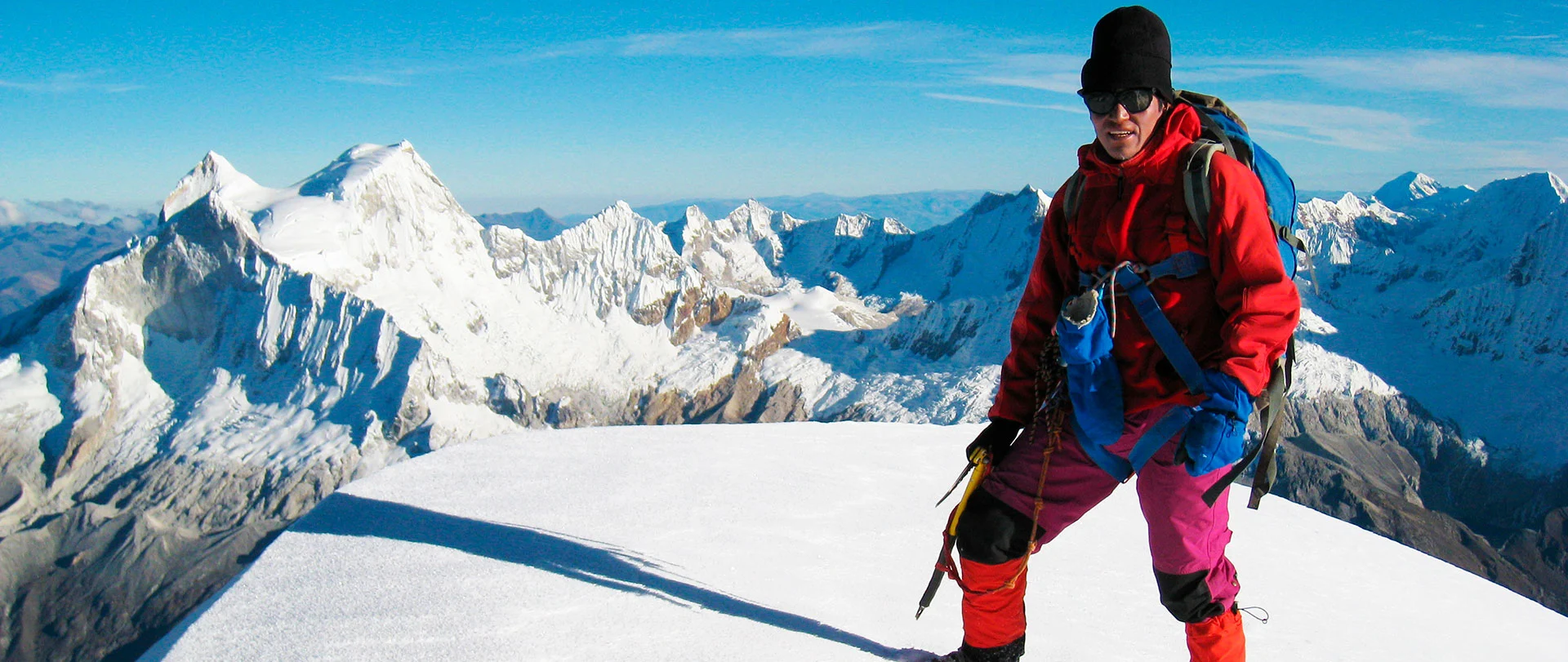 Chopicalqui peak climb 5 A roped-up guided team ascending the glacier of Chopicalqui (6354m) during the 4-day climbing expedition.